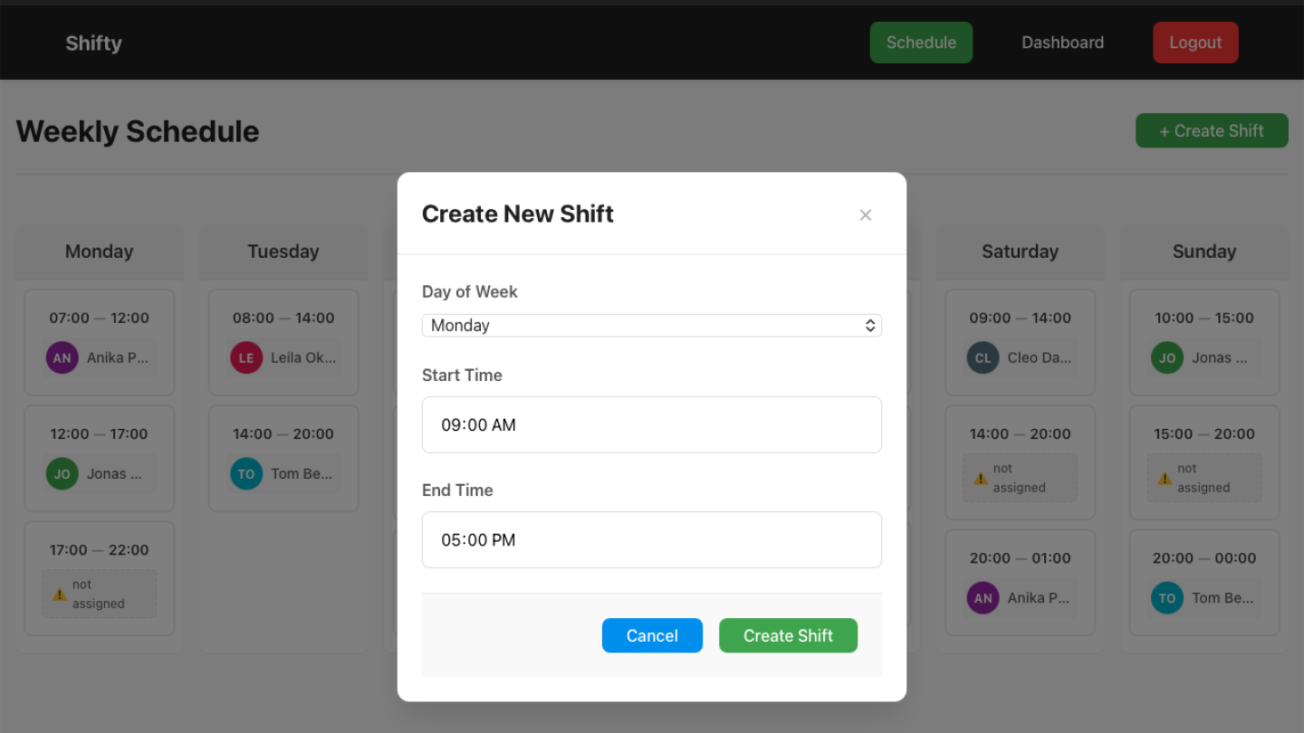 Shifty — shift claim view