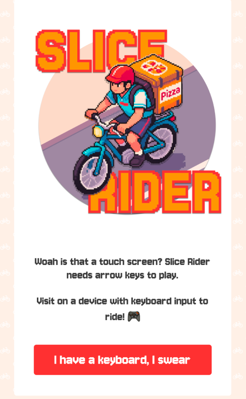 Slice Rider — touch input detected screen